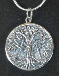 Tree of Life pendant with a Pentagram and 18" necklace. Solid Silver