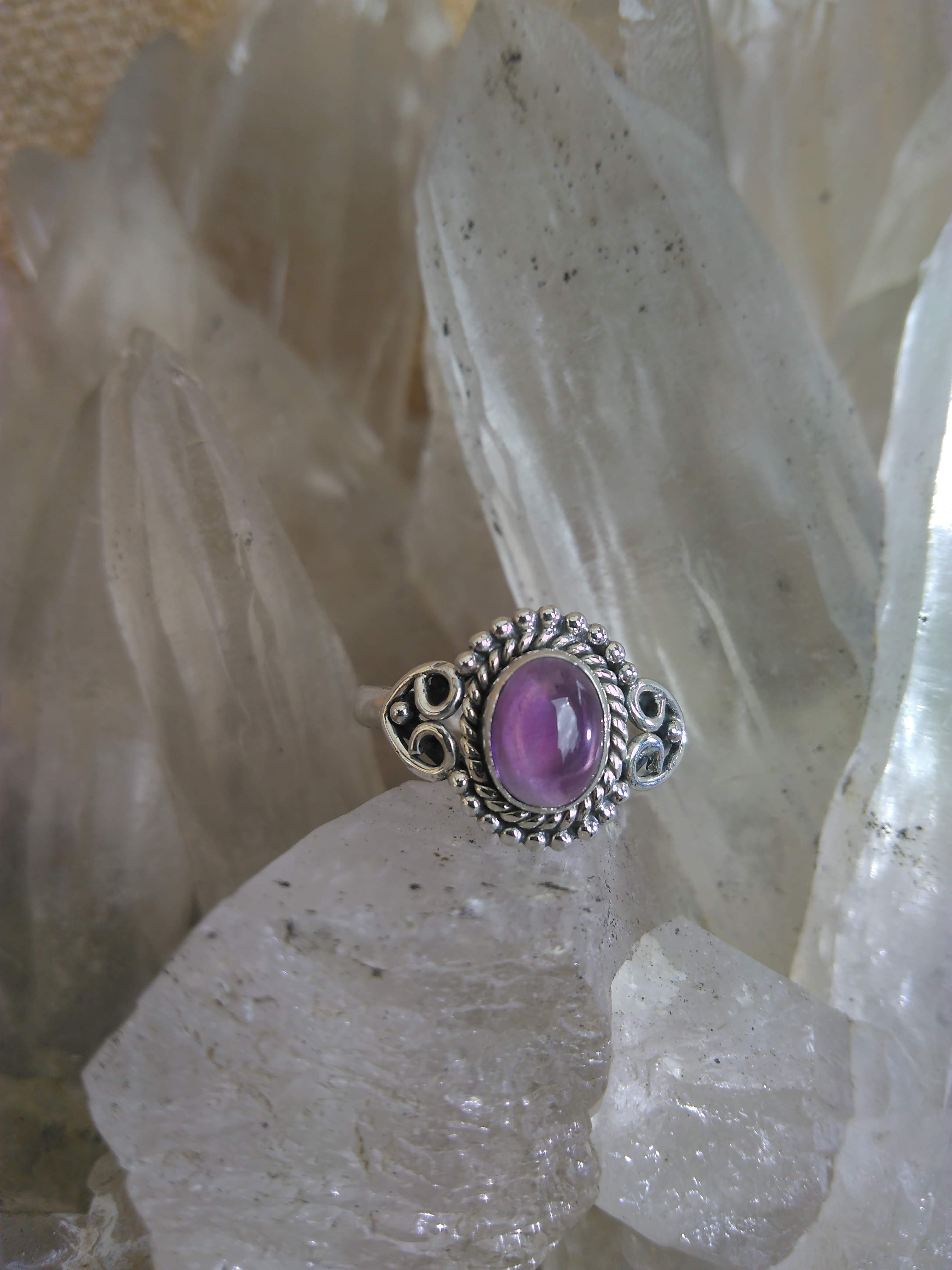 Amethyst, Lapis or Black Onyx Ring Set in 925 Sterling Silver