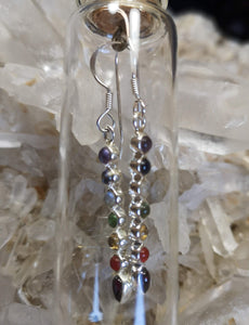 Awesome Chakra Stone Earrings in sterling silver